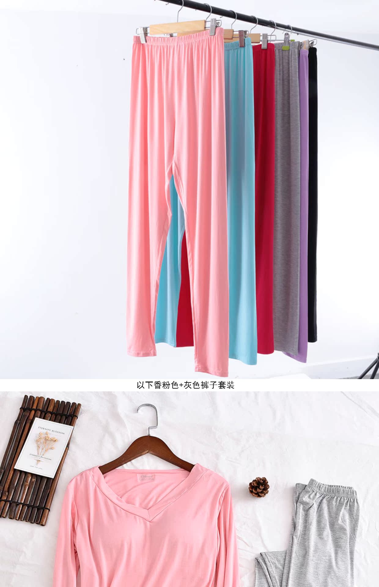 Với bộ đồ ngủ độn ngực modal cotton dài tay quần dài phần mùa xuân và mùa thu nữ miễn phí áo ngực mùa hè dịch vụ nhà hai mảnh đồ ngủ nữ