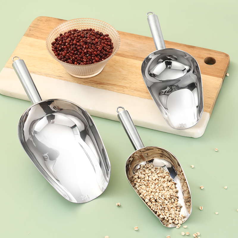 Stainless Steel Ice Shoveling Rice Turnol Shovel Tea Spade Food Shovel Flour Shovel Candy Scoop Food Shovel Feed Shovel Dry Cargo Shovel