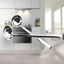 Thickened stainless steel spoon with hook Wine spoon can hang soup shell porridge spoon Kitchen long handle spoon