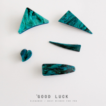 Japanese and Korean Emerald Starry Sky hairclip Korean version of hair catch banger clip hairpin edge clip headgear simple grab hair accessories headgear