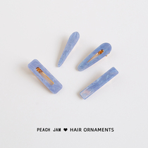 Blue side clip hair card Sen super Fairy net red girl bangs clip side hair clip top clip Back of the head female hair accessories