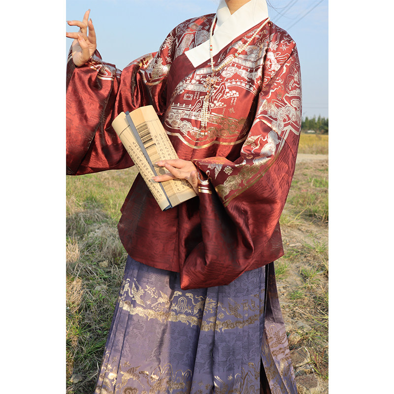 The Luhanyu Family Eight Jingtu Ming-made Han wear the collar short padded jacket for the autumn and winter Han wear the gold weave silver through shoulder