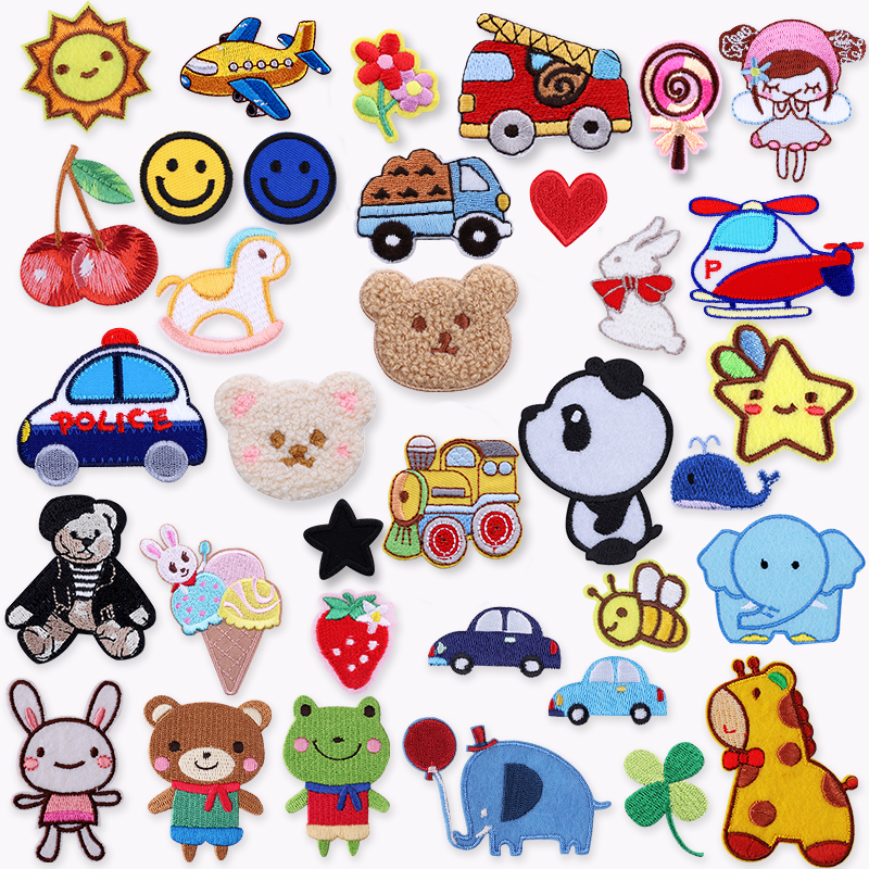 Cute fashion cartoon sticker clothes shoes self-adhesive embroidery patch patch sticker down jacket repair hole decorative sticker