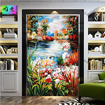 Oil Painting Landscape Fine Cut Painting Glass Puzzle Bedroom Decoration Living Room Genguan Aisle Mosaic Background Wall Art Mural Painting