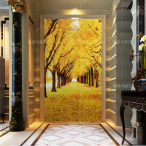 Maple Leaf Gold Boulevard Puzzle Mosaic Crystal Fine Cut Painting Genguan Modern Minima Custom Background Wall Stickup Tiles