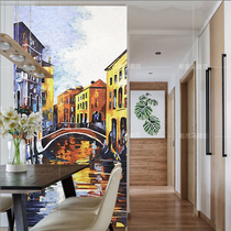 Eurostyle Town Mosaic Background Wall Living Room TV Genguan Glass Trim Cut Jigsaw Puzzle Art Parquet Tiles