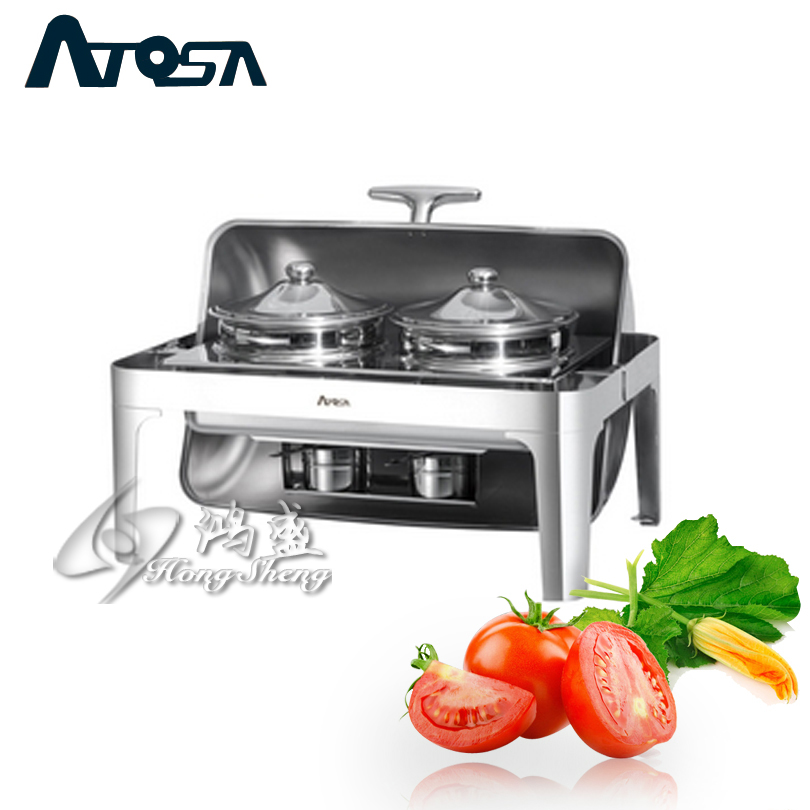 Brand ATQSA Buffet Stove Square Visible Half Clamshell Soup Stove Fully Flip Self-service Soup Stove Buffy Stove