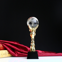 Crystal Trophy Customization Metal Trophy Student Competition Trophy Company Annual Meeting Awards Five-pointed Star Medal Customization