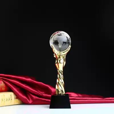 Crystal Trophy Customized Metal Trophy Student Competition Trophy Company Annual Awards Five-pointed Star Medal Customized