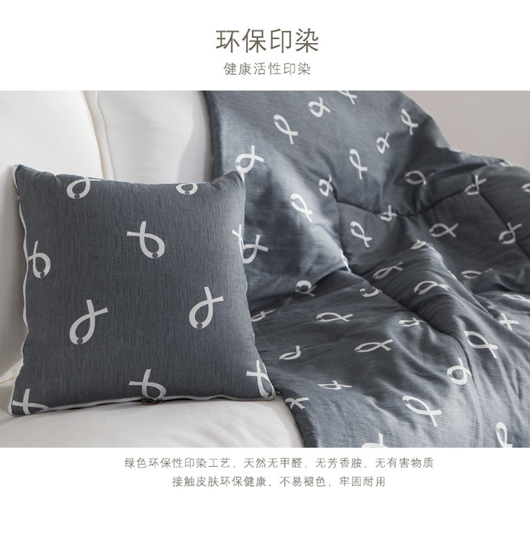 Chăn bông gối điều hòa không khí sử dụng kép được bao phủ bởi chăn đệm xe bằng văn phòng gối sofa gối ngủ gối văn phòng 2 trong 1