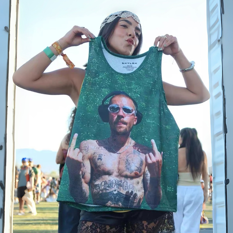 Bieber's Same Style American Trendy Brand Skylrk Coachella Music Festival Limited Edition Mesh Vest Jersey Bieber's Same Style American Trendy Brand Skylrk Coachella Music Festival Limited Edition Mesh Vest Jersey