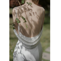 Light wedding dress travel photography simple forest system slim fishtail super fairy white welcome fairy outdoor lawn dress summer