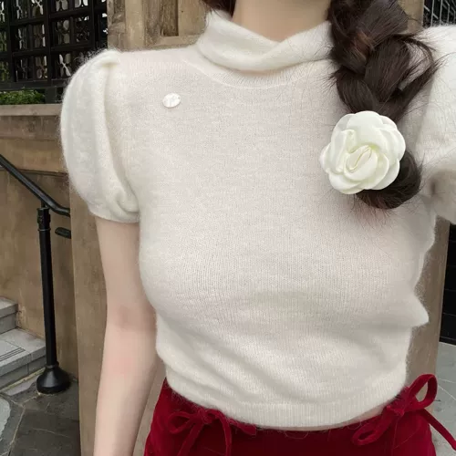 Высокий коллапс - это секрет чистого желания ~! Мягкое тонкое вязаное платье с коротким верхом