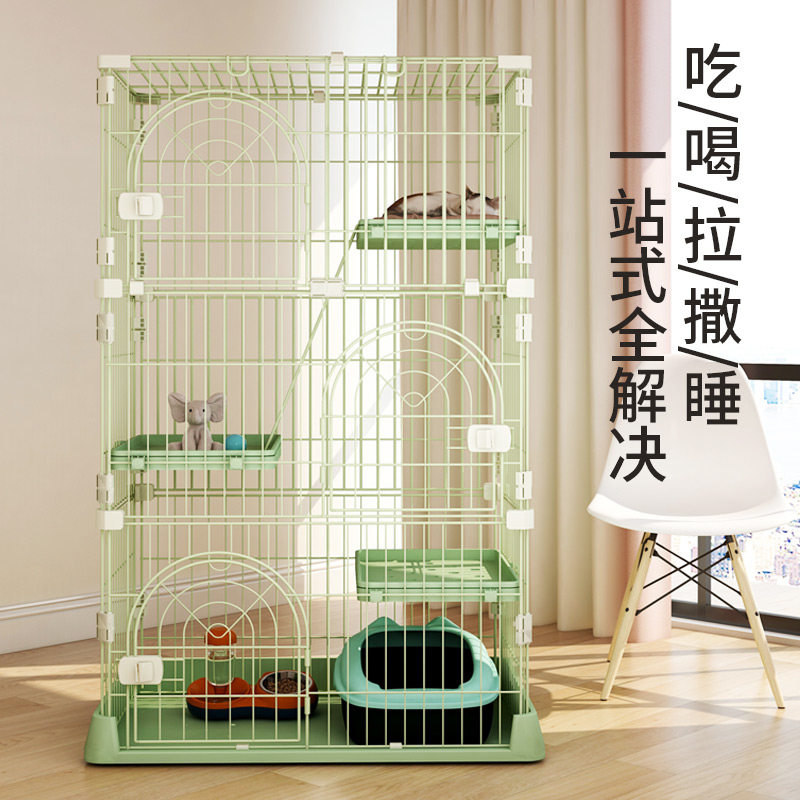Cat Cage Cat Villa Home Room With Toilet Integrated Oversize Free Space Small Cat House Kitty Pet House