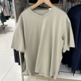 Uniqlo, хлопковая футболка, (в наличии на складе), V-образный вырез, короткий рукав