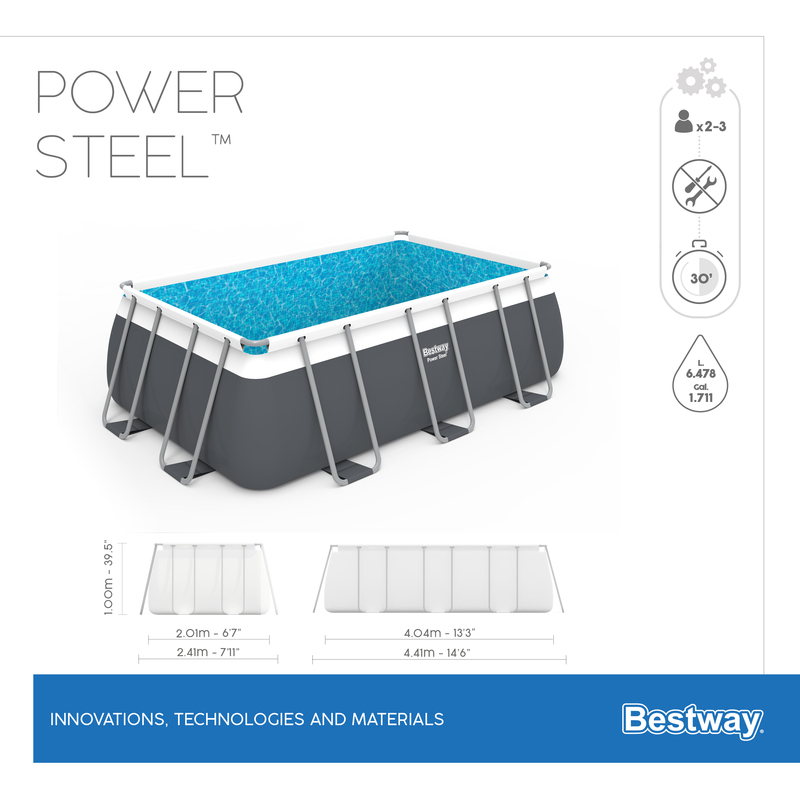 Bestway Extra-Large Frame Swimming Pool for Home Use, Thickened, for Adults and Children, Frame Pool, Outdoor, No Inflation Required
