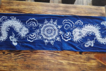 Wax Dyeing Table Flag Tablectable Cloth Tea Flag Tea Mat Mattress Plant Dyeing Pure Handmade Guizhou Crayon Danzhai Wax Dyeing Custom