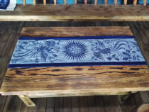 Wax Dyeing Table Flag Tea Flag Tea Mat Bed Flag Custom Processing Batik Anti-Drawing Bookhouse Tea Gallery Decoration Guizhou Batik