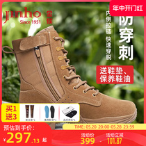 Golden Monkey Combat Training Boots 2023 Autumn New Zipper Style Mens Boots Outdoor Boots Brown High Top Boots Outdoor Boots Genuine Leather