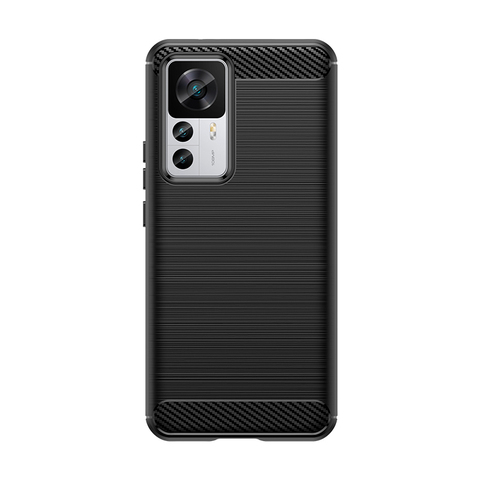 Black — Rugged Shield Brushed Pattern Tough Shockproof 12T, 12T Pro Phone Case