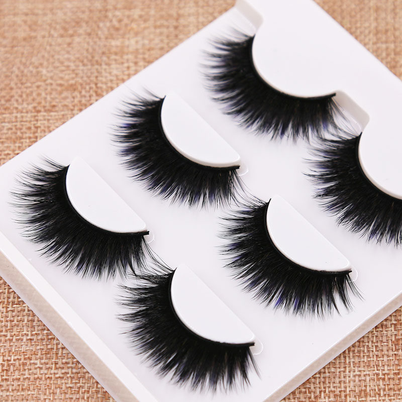 Super thick 3d false eyelashes three-dimensional multi-layer black and purple thick cross long eyelashes nightclub stage makeup