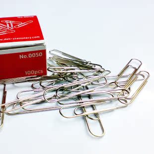 Deli 0050 large paper clip 50MM silver nickel-plated paper clip paper clip 100 boxes