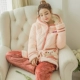 Nam Cực lông cừu san hô đồ ngủ nam ba lớp dày quilted thanh niên nam đồ ngủ flannel cotton áo khoác dịch vụ nhà đồ bộ mặc nhà