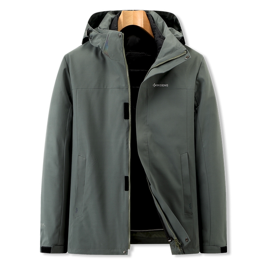 宝盾狼运动户外加大码男羽绒服外套特大号可脱卸内胆三合一两件套