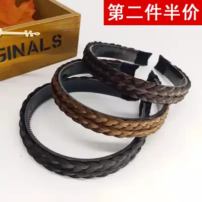 Wig female headband Korean jewelry twist braid toothed anti-slip headband pressure by broadside headband hairclip adult