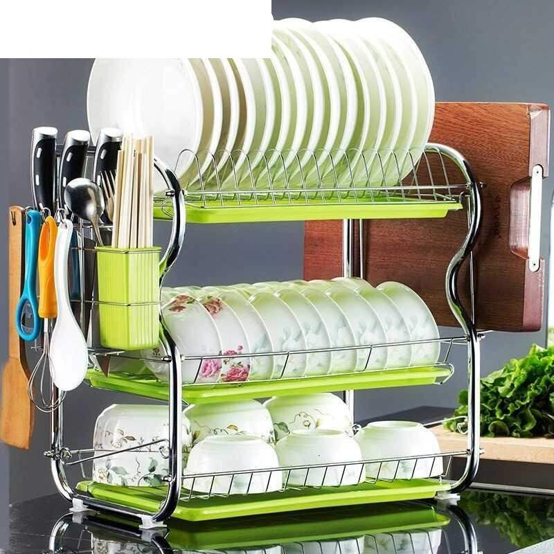 Home Kitchen Stainless Steel Drain Basin Rack Drying Bowls Rack Bowls Dish Dishes Bowls Chopsticks shelve Chopsticks Shelf Home containing suit