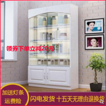 Fashion store goods display rack display case Send spot light lockable glass cabinet Skin care products store cabinet