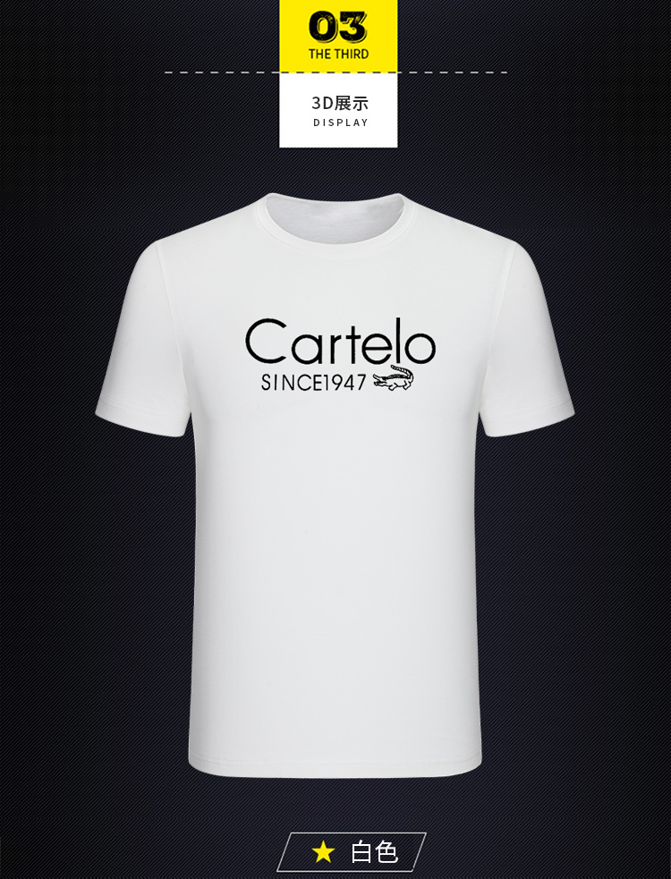 Cartel / Cartier cá sấu nam mùa hè mới in màu rắn cổ tròn thả lỏng áo sơ mi tay ngắn hàng đầu áo polo nam
