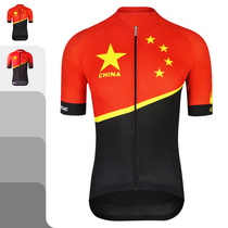 China Red Summer Short Sleeve Riding Suit Men And Women Blouses New Dragon Chart Pentagram Pentagram Cycling Suit Riding Sport Custom