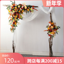 New wedding arrangement flower arch garden garden wedding props outdoor table decoration Flower Gate autumn series background