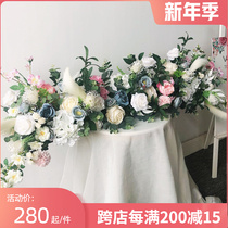 Wedding simulation flower Road lead wedding hotel event opening site decoration floral decoration decoration road guide flower table flower