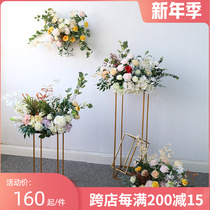 New simulation flower row set wedding road flower wedding arrangement long strip flower table flower shop flower decoration