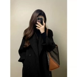 Демисезонное шерстяное пальто, длинная куртка, премиум класс, подходит для подростков, средней длины