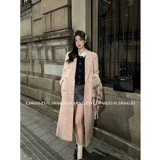 Розовое демисезонное шерстяное пальто, увеличенная толщина, 2024 года, премиум класс, подходит для подростков