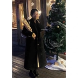 Черное шерстяное пальто, демисезонная куртка, подходит для подростков