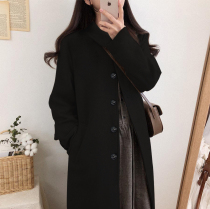 Temperament woolen coat womens autumn and winter 2020 new woolen coat medium long small man thickened Hepburn style