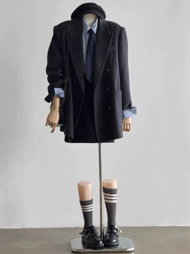 Короткий демисезонный шерстяной костюм, шерстяное шерстяное пальто, подходит для подростков, изысканный стиль