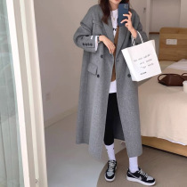 Woolen coat women autumn and winter 2021 New Hepburn style temperament small man Joker long woolen coat