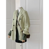 Костюм, демисезонное небольшое короткое шерстяное пальто, подходит для подростков, в корейском стиле