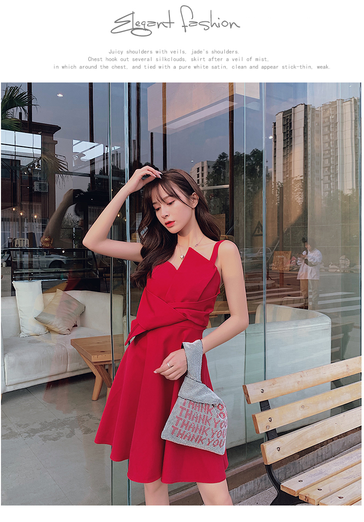 VK旗艦店 韓國風名媛小禮服顯瘦宴會短版短袖洋裝