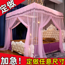 Customized special size mosquito net enlarged and widened 3 meters 2 5 size leather bed stitching three door parent-child oversized specifications