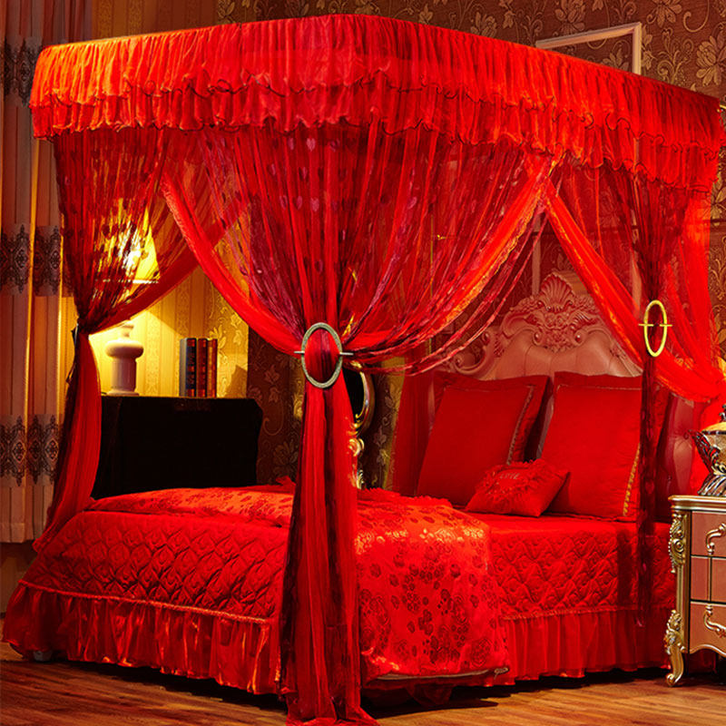 2019 new princess wind u-shaped floor telescopic mosquito net 1 8m bed double household 2 encryption thickened 1 5 meters 2 2