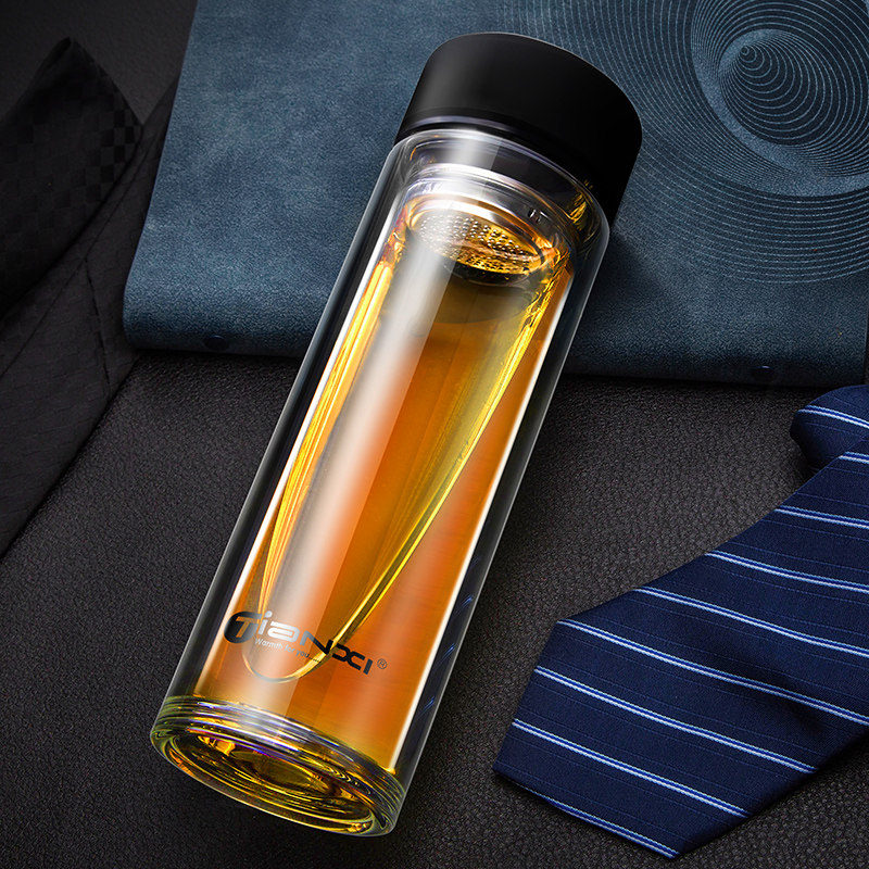 Tianxi Water Cup Zhigu Glass Large Capacity Cup Household Double Portable Male and Female Filter Tea Cup