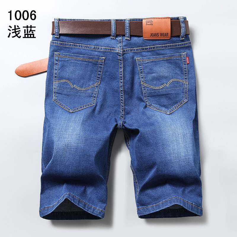 quần short denim nam mùa hè mỏng thẳng lỏng thường trẻ bình thường 5 minutepants trong quần đàn ông da đen của quần ngựa.