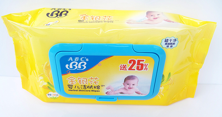 Khăn lau ABC chính hãng ABC Honeysuckle Khăn lau trẻ em Khăn lau ướt Rượu miễn phí 40 + 10 10 Gói khăn giấy ướt agi