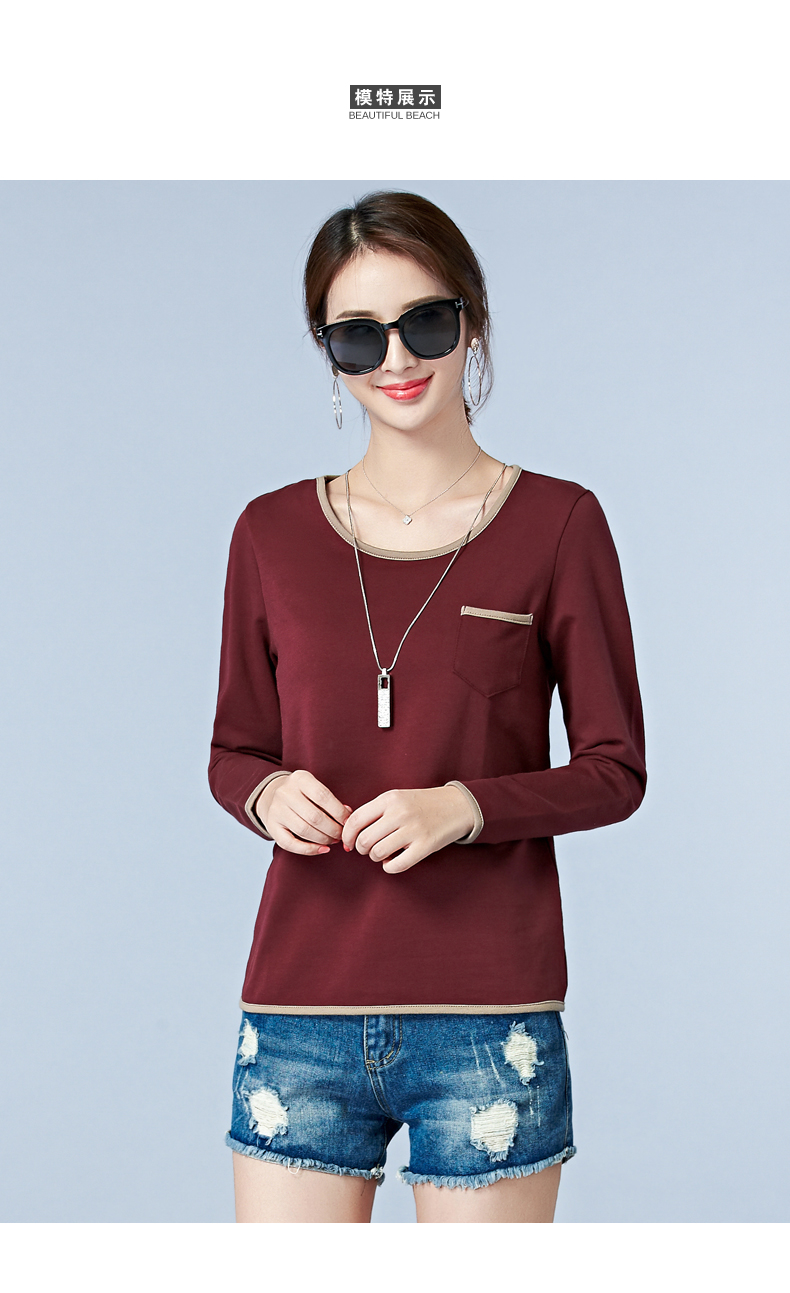 Quý bà trung niên mùa thu 30 - 40 tuổi Mẹ chất liệu áo cotton rộng rãi phần mỏng tay dài Quần áo áo phông chạm đáy áo dài cho người lớn tuổi